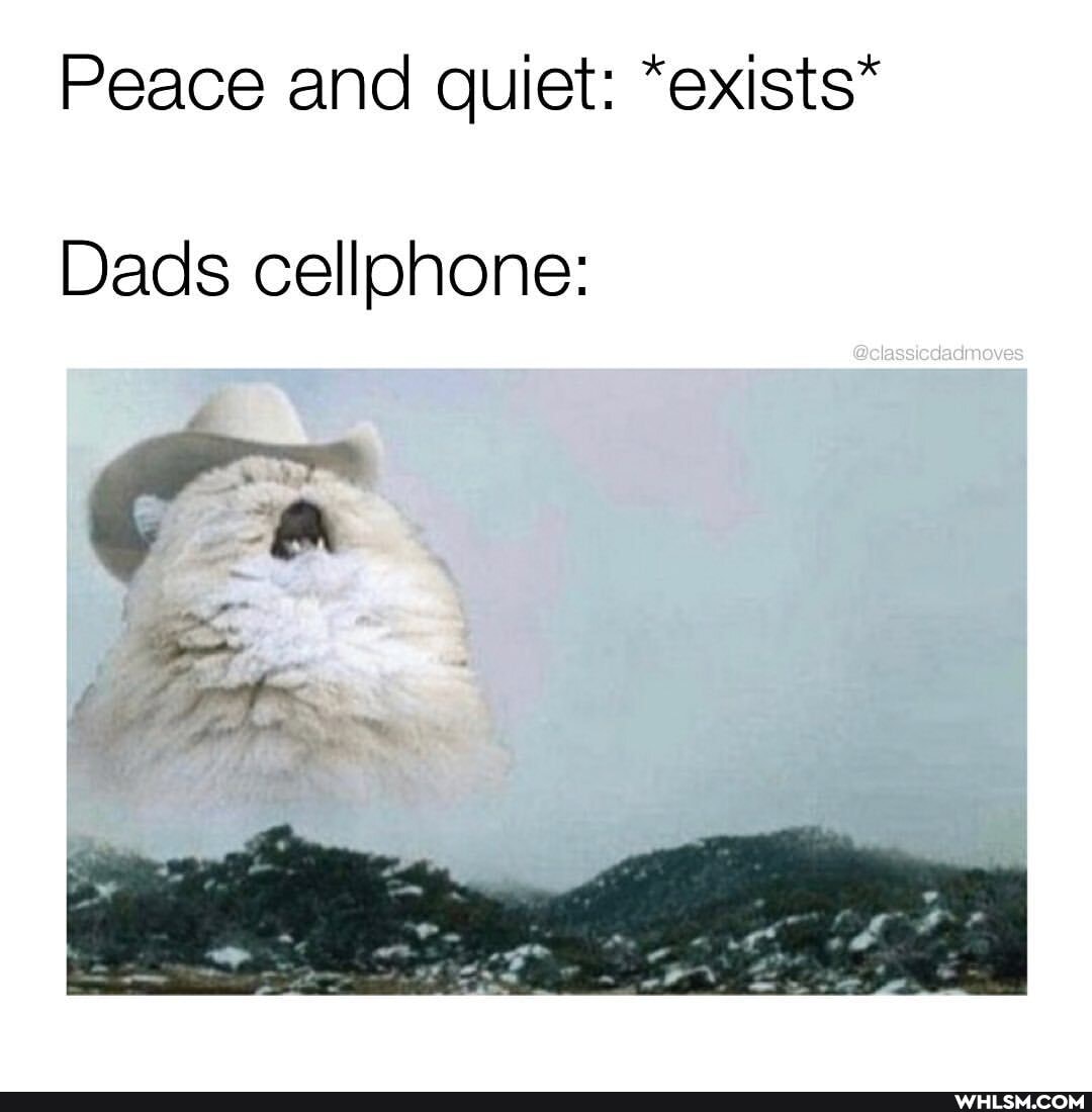 Peace and quiet: "exists*
Dads cellphone: