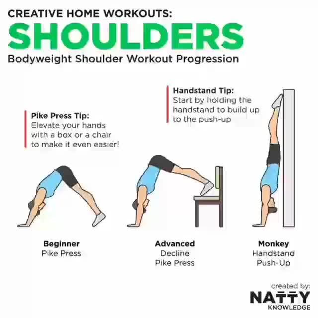 Creative Home Workouts Shoulders Bodyweight Shoulder Workout Progression Handstand Tip Start 1279