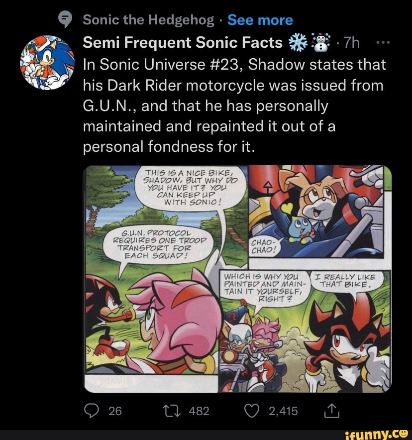 Semi Frequent Sonic Facts 🔫 on X: When the Archie comics
