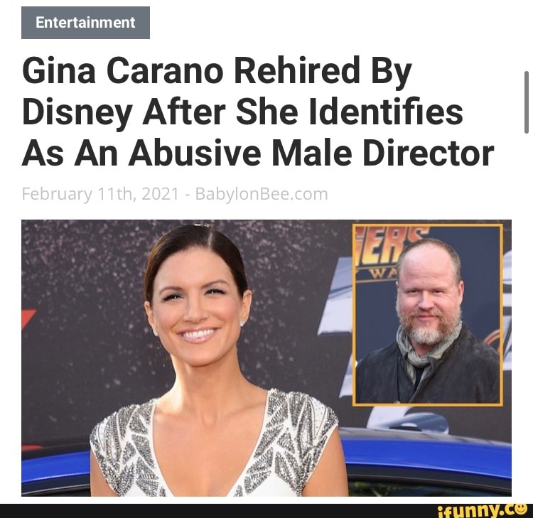 Gina Carano Rehired By Disney After She Identifies I As An Abusive Male ...