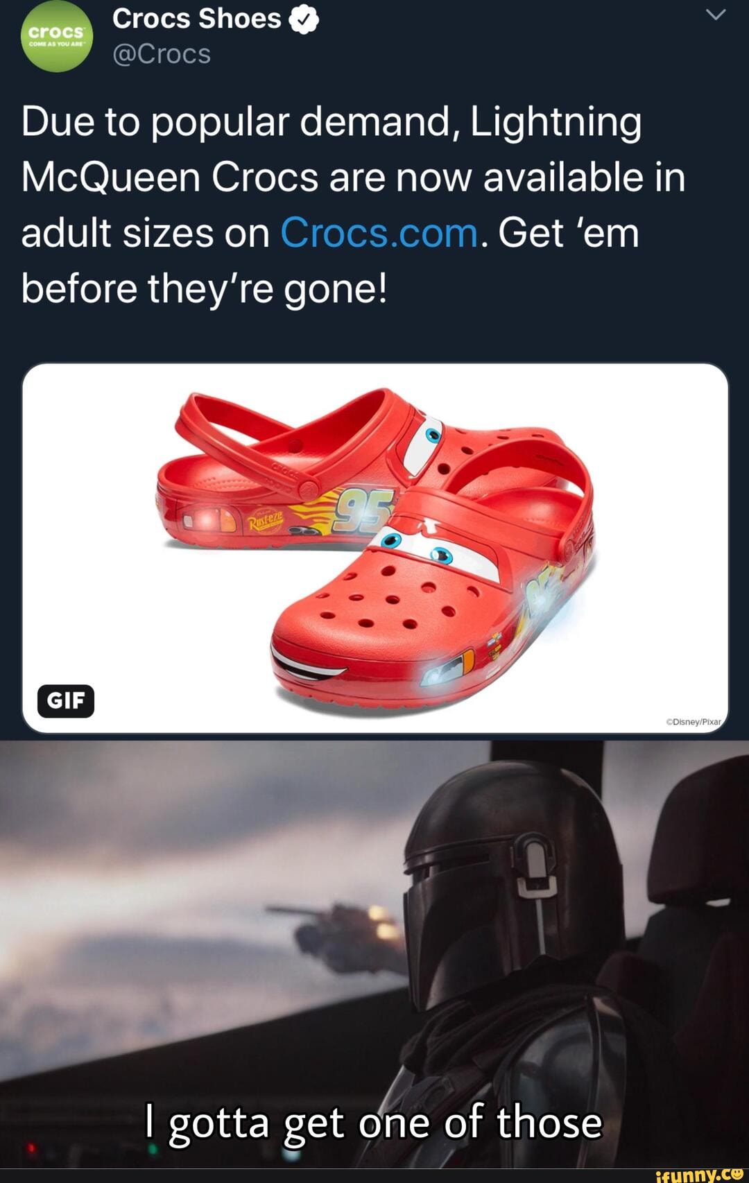 Due to popular demand, Lightning McQueen Crocs are now available in ...