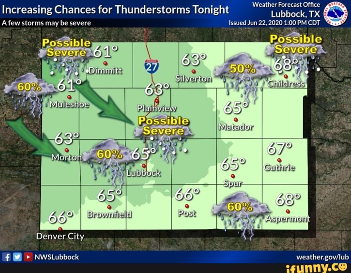 Weather Forecast Office Increasing Chances for Thunderstorms Tonight