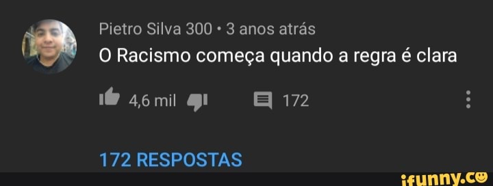 O Racismo começa quando a regra é clara
172 RESPOSTAS
