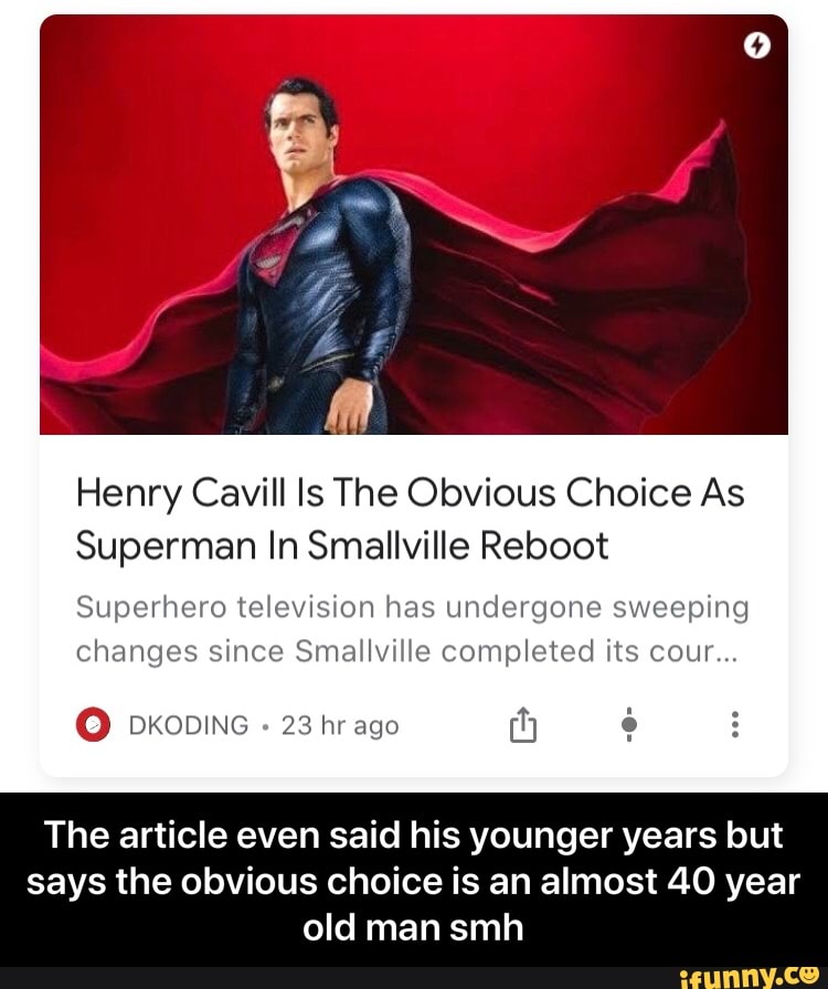 Henry Cavill ls The Obvious Choice As Superman In Smallville Reboot Superhero television has