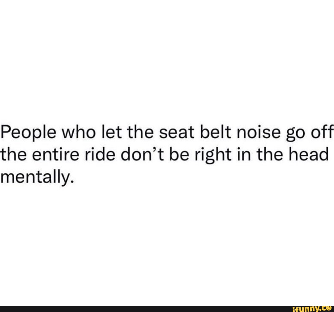 People who let the seat belt noise go off the entire ride don't be