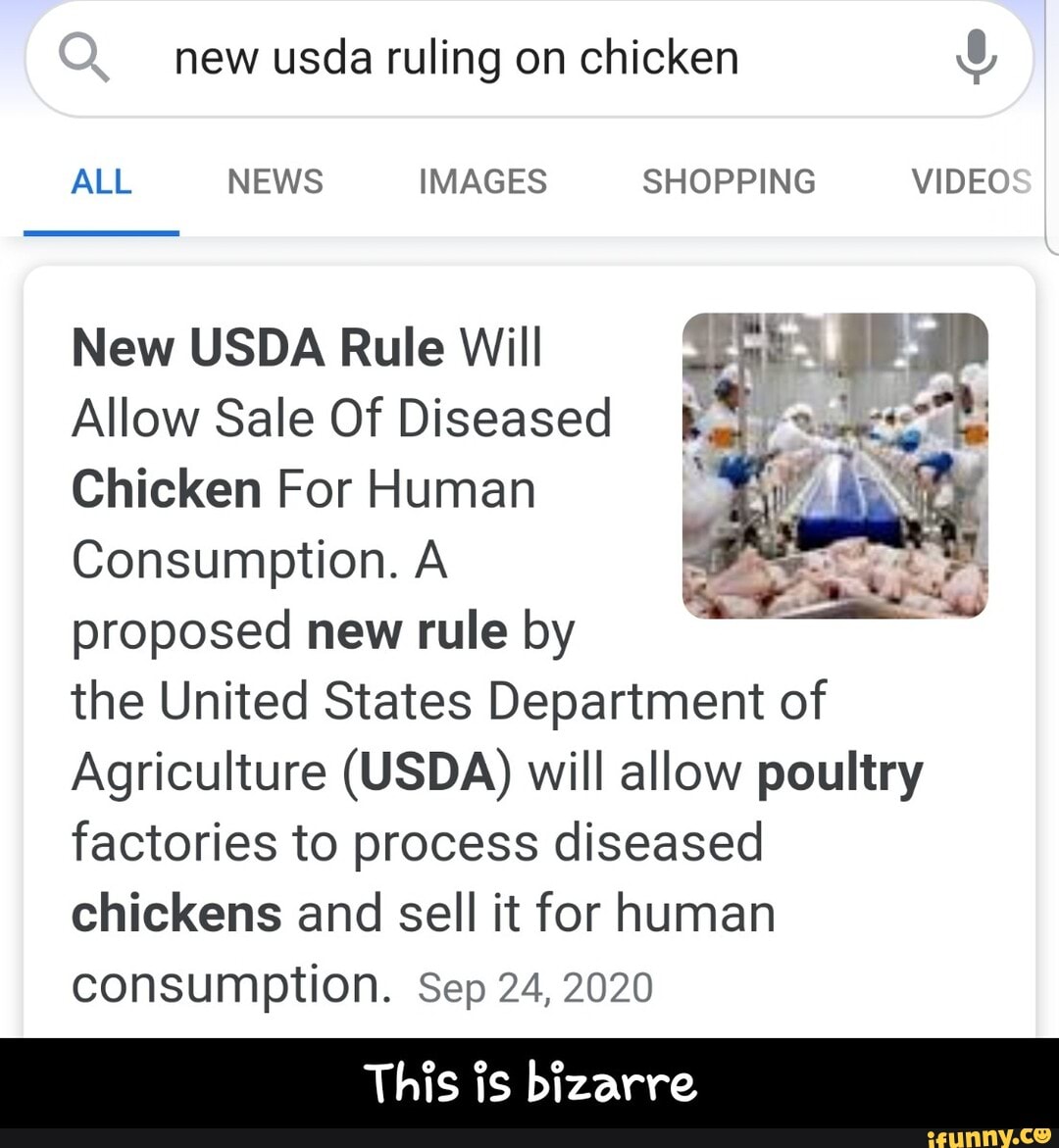 New usda ruling on chicken ALL NEWS IMAGES SHOPPING VIDEOS New USDA