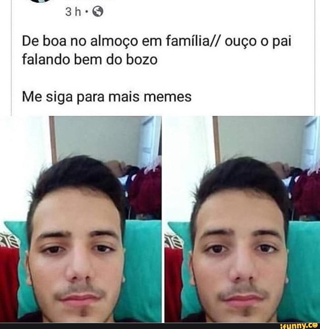 De boa no almoço em família// ouço o pai
falando bem do bozo
siga para