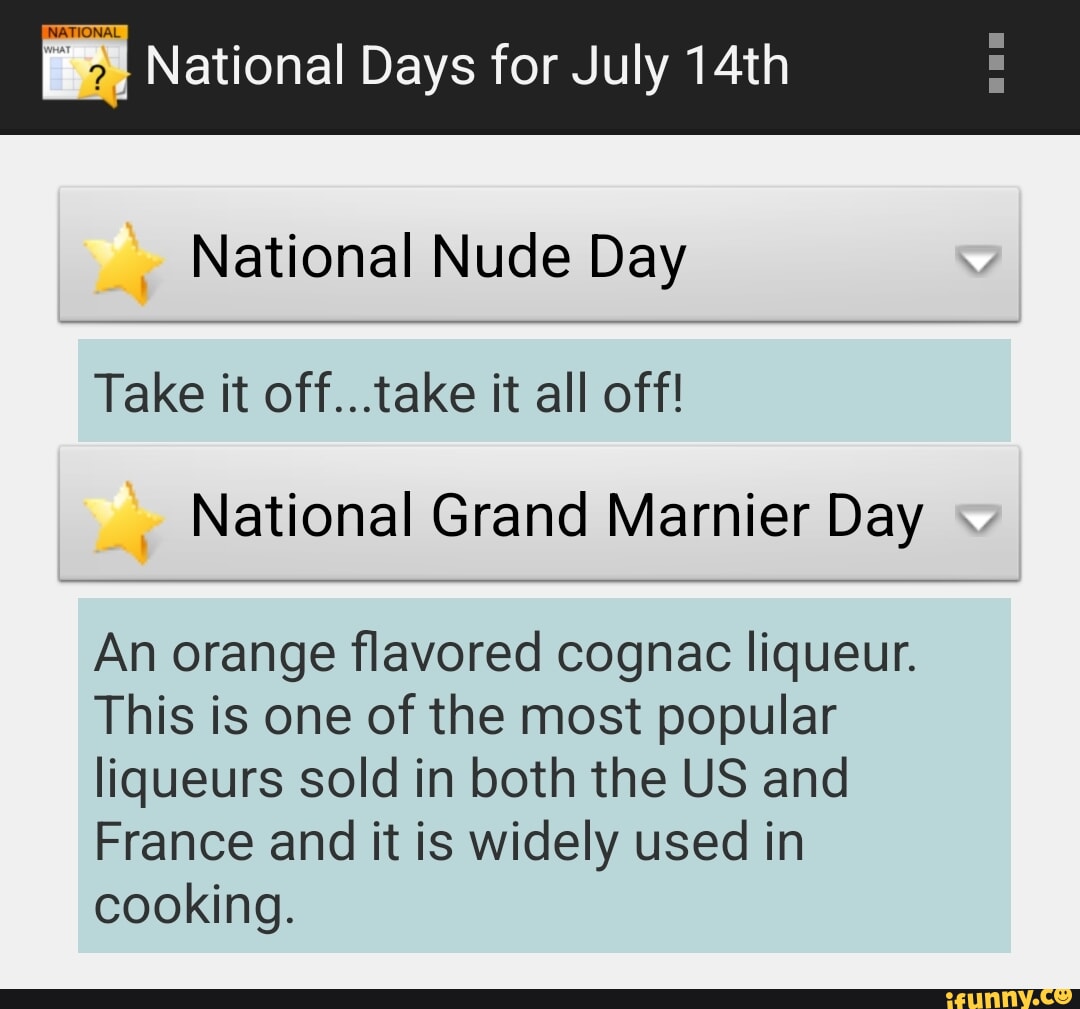 I National Days for July At National Nude Day Take it off...take it all off!