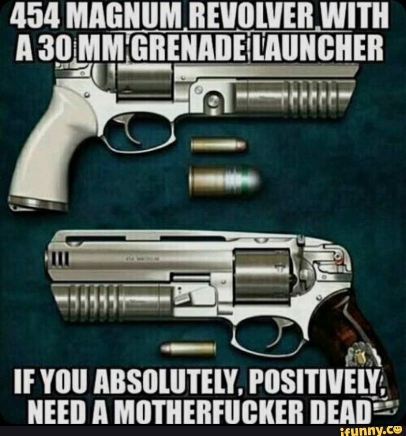 454 MAGNUM REVOLVER WITH A LAUNCHER IF YOU ABSOLUTELY, POSITIVENY; NEED ...