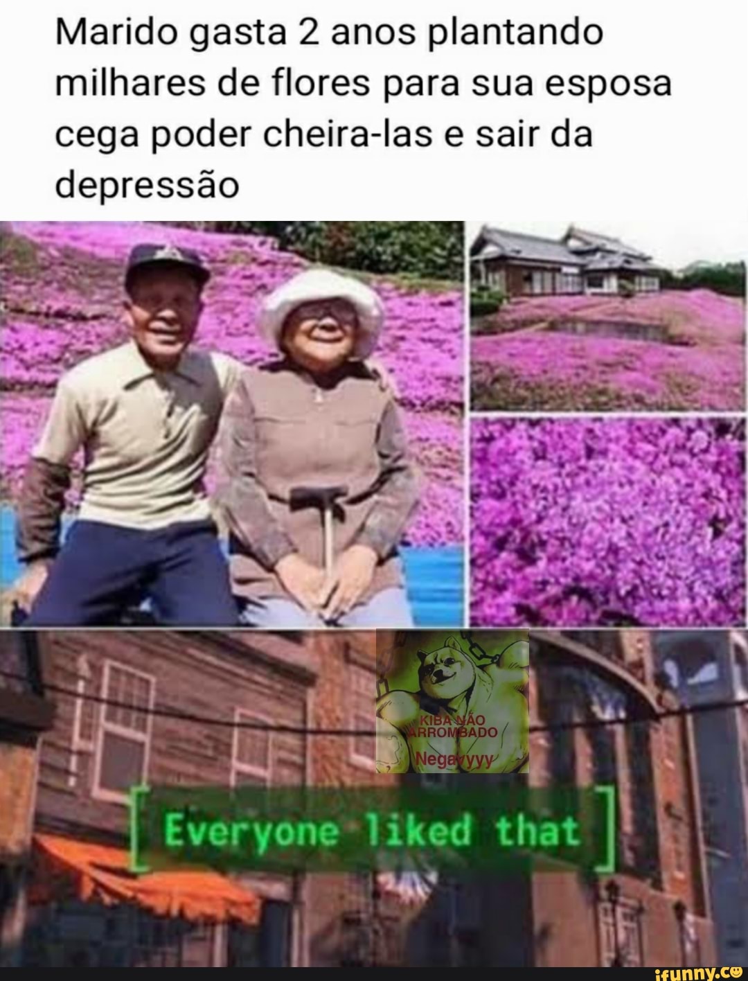 Marido gasta 2 anos plantando milhares de flores para sua esposa cega poder cheira-las e sair da depressão
RS TA
Everyone liked that
