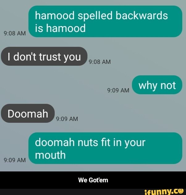 Am Hamood Spelled Backwards Is Hamood I Don T Trust You Asg 3 Am Am Why Not Am Doomah Nuts Fit In Your Mouth We Gotem We Got Em Am Hamood Spelled Backwards Is Hamood I Don T Trust You Asg 3 Am Am Why Not Am Doomah Nuts Fit In Your Mouth We Gotem We Got Em
