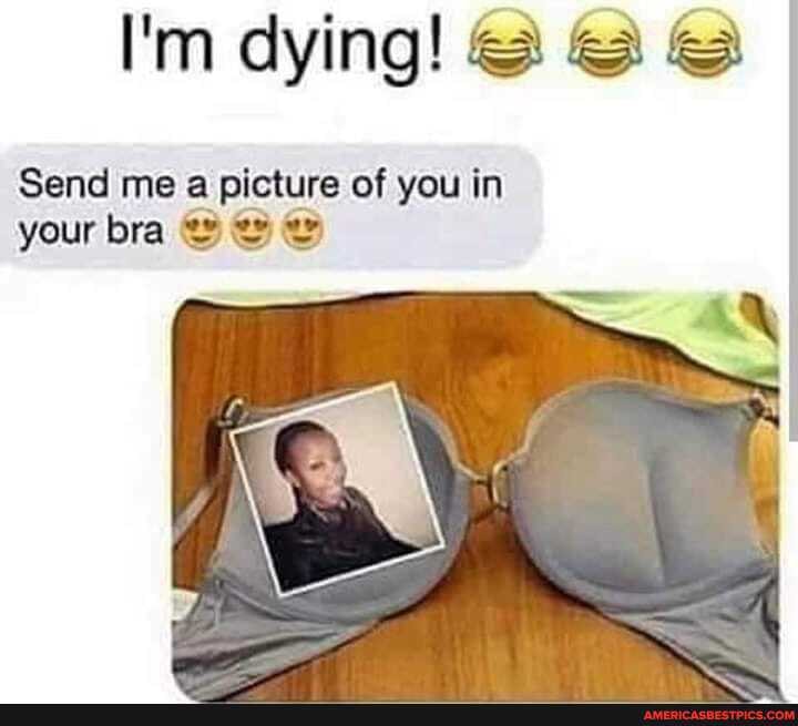 I'm dying!
Send me a picture of you in your bra