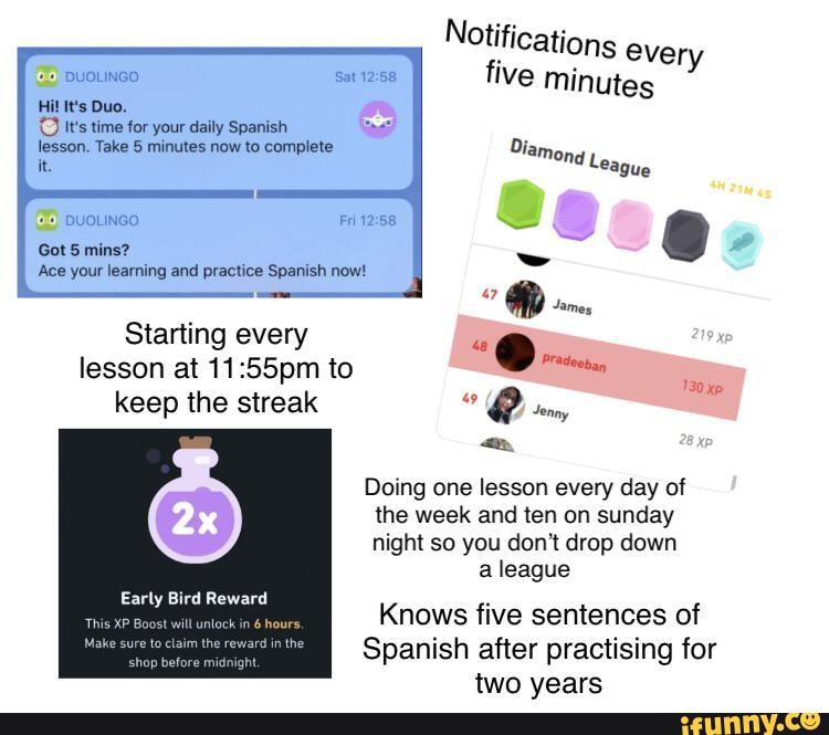 we used to do homework every night in spanish duolingo