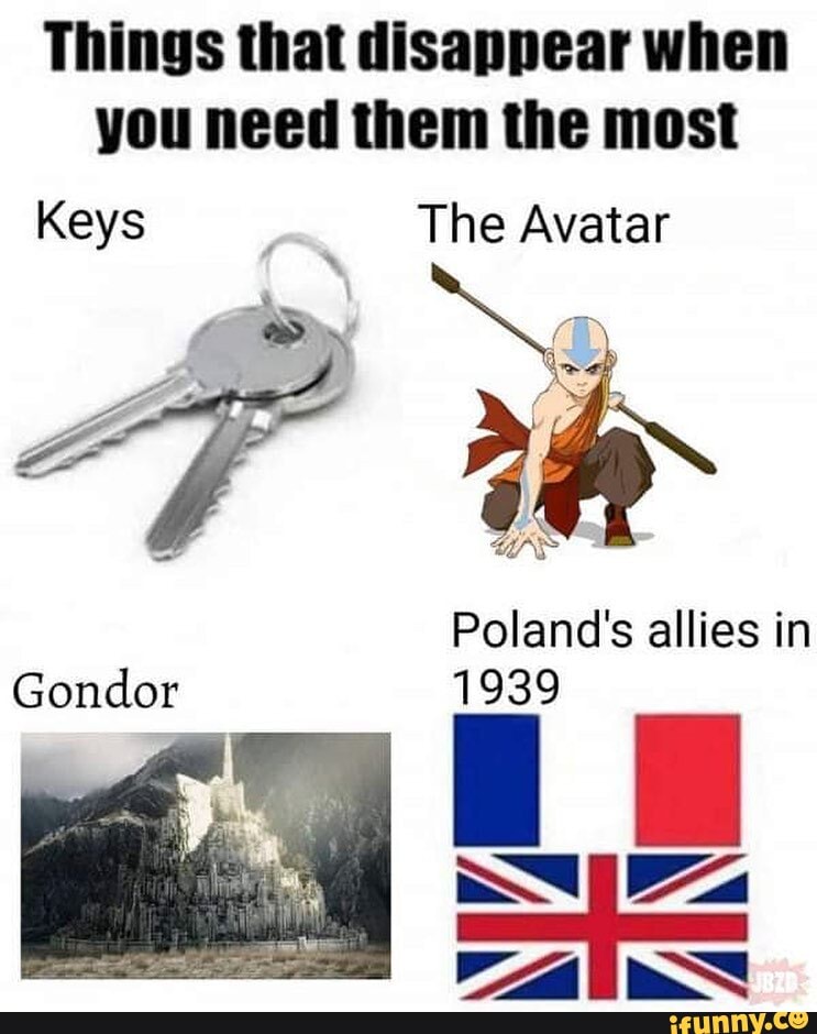 Things that disappear when you need them the most Keys The Avatar
