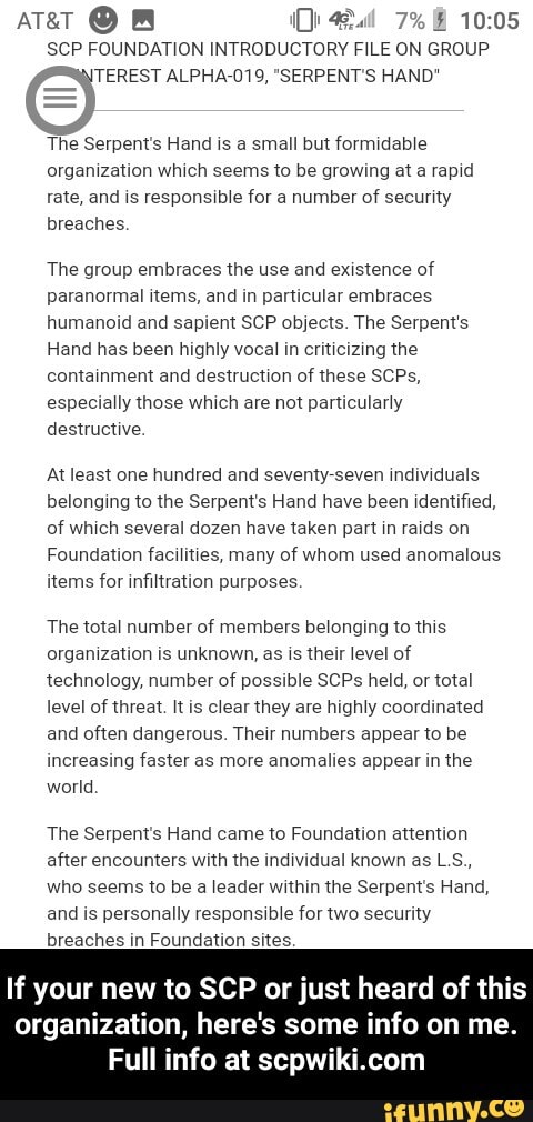 Arer Scp Foundation Introductory File On Group St Alpha-019, 