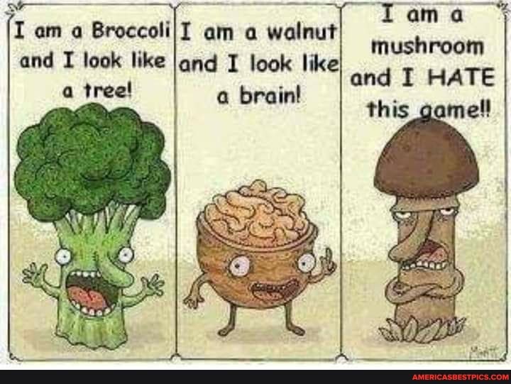 am wolnut
and like
am a Broccoli
Tama mushroom and I HATE