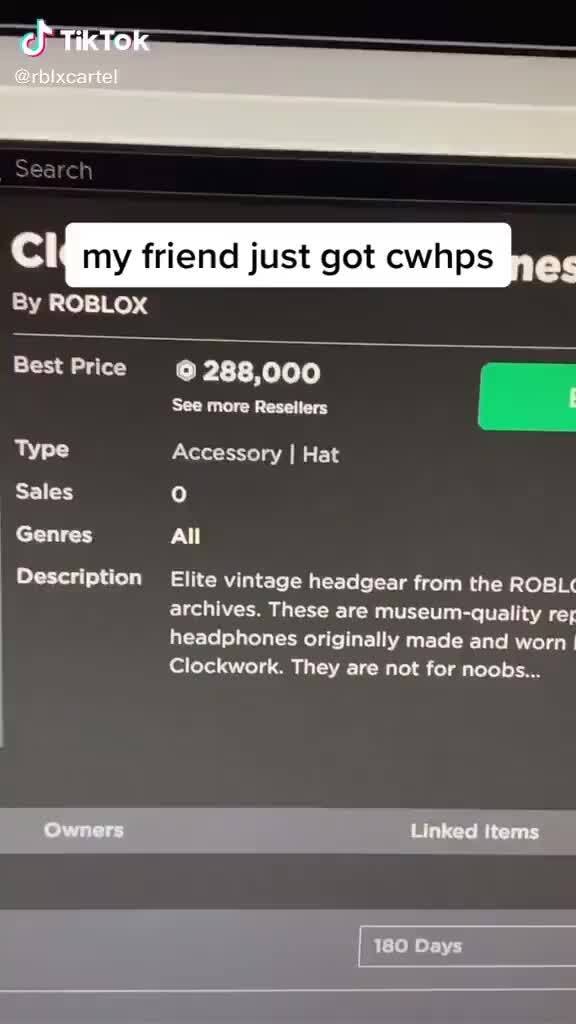 Cl My Friend Just Got Cwhps Search By Roblox Best Price 288 000 See More Resellers Type Accessory I Hat Sales Genres All Description Elite Vintage Headgear From The Robl Archives These Are - best price of roblox