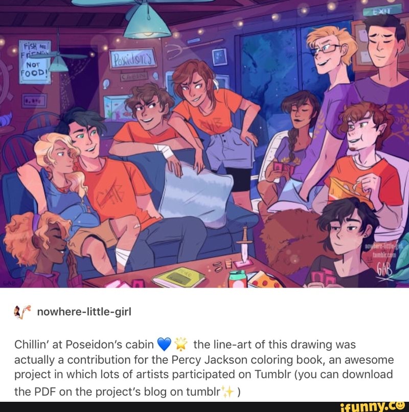 Download Chilrin At Poseidon S Cabin 6 The Iine Art Of This Drawing Was Actually A Contribution For The Percy Jackson Coloring Book An Awesome Project In Which Lots Of Artists Participated On Tumblr You