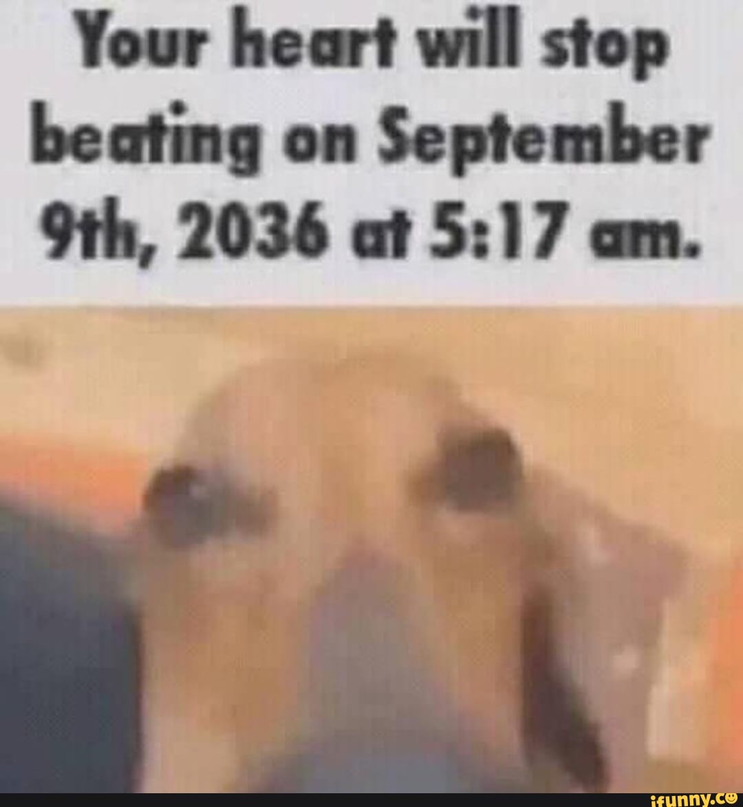Your heart will stop beating on September
2036 at am.