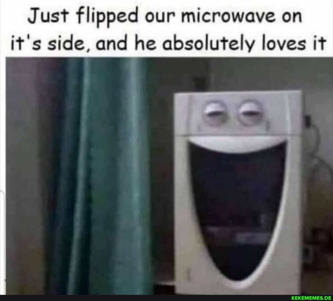 Just flipped our microwave on it's side, and he absolutely loves it