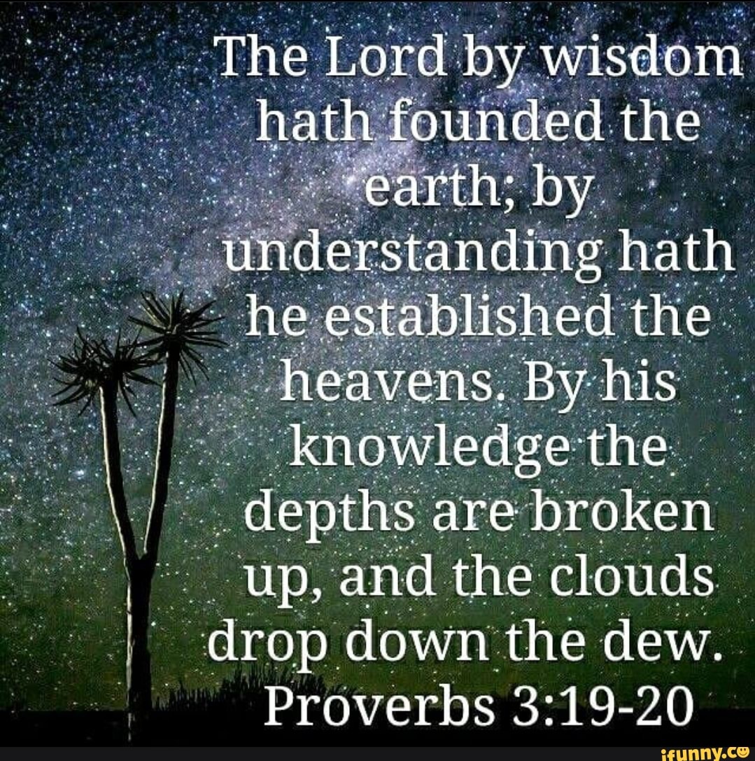 The Lord by wisclom hath founded the earth; by understanding hath he ...