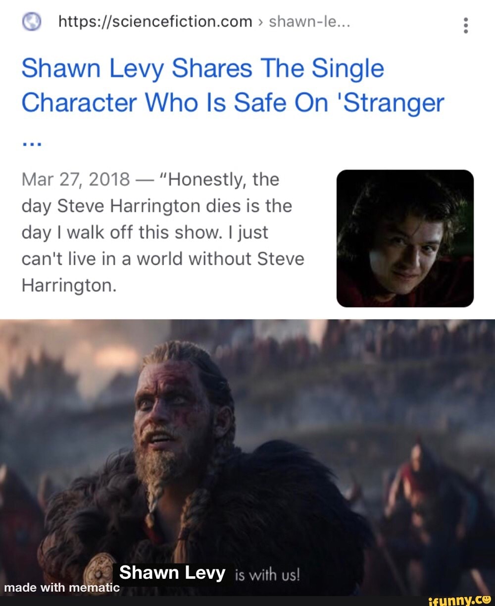 > shawmle... Shawn Levy Shares The Single Character Who Is Safe On