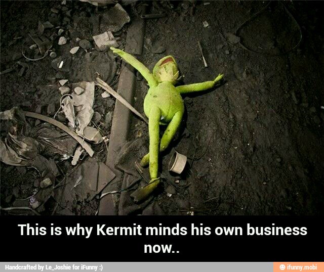 This is why Kermit minds his own business - This is why Kermit minds his own business now..