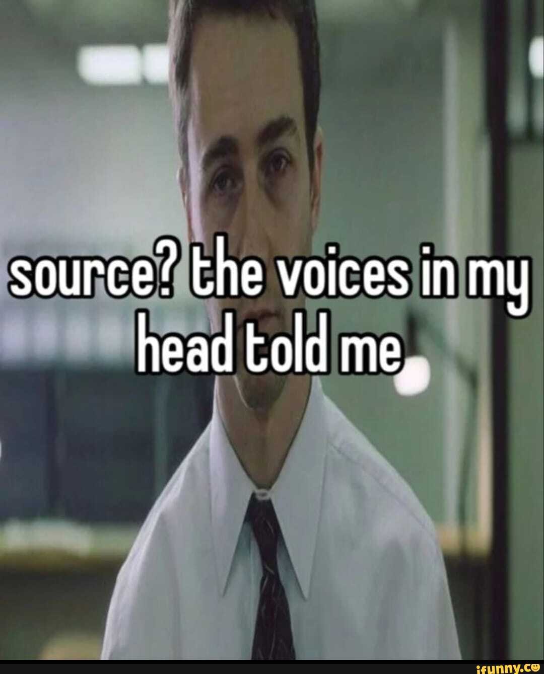 Source' the voices in my head tald me, iFunny