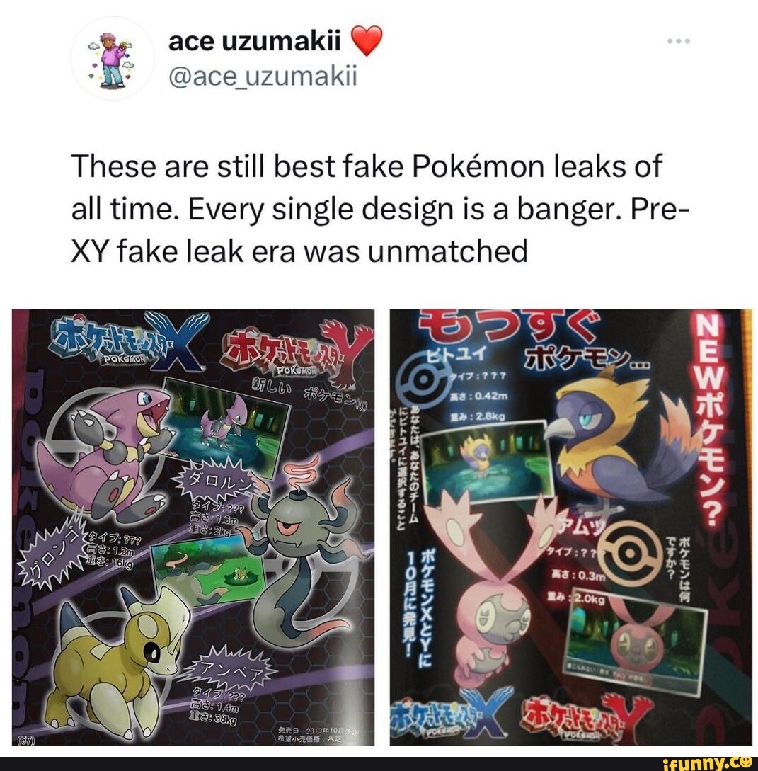 Ace uzumakii ace uzumakii These are still best fake Pokemon leaks of