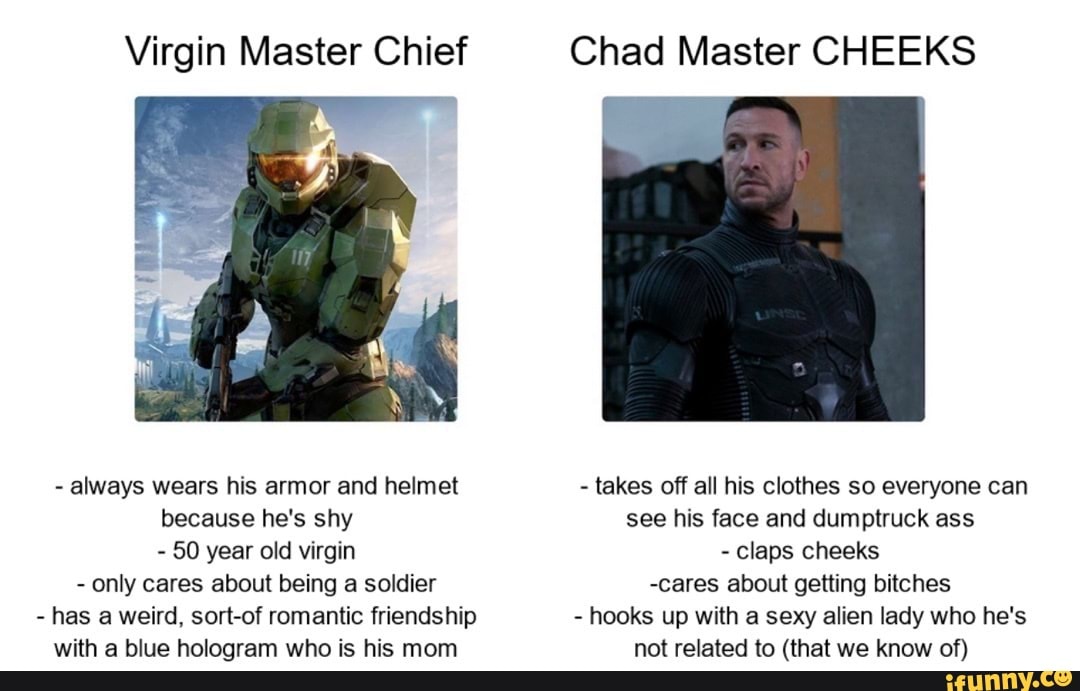 Virgin Master Chief Chad Master Cheeks Always Wears His Armor And