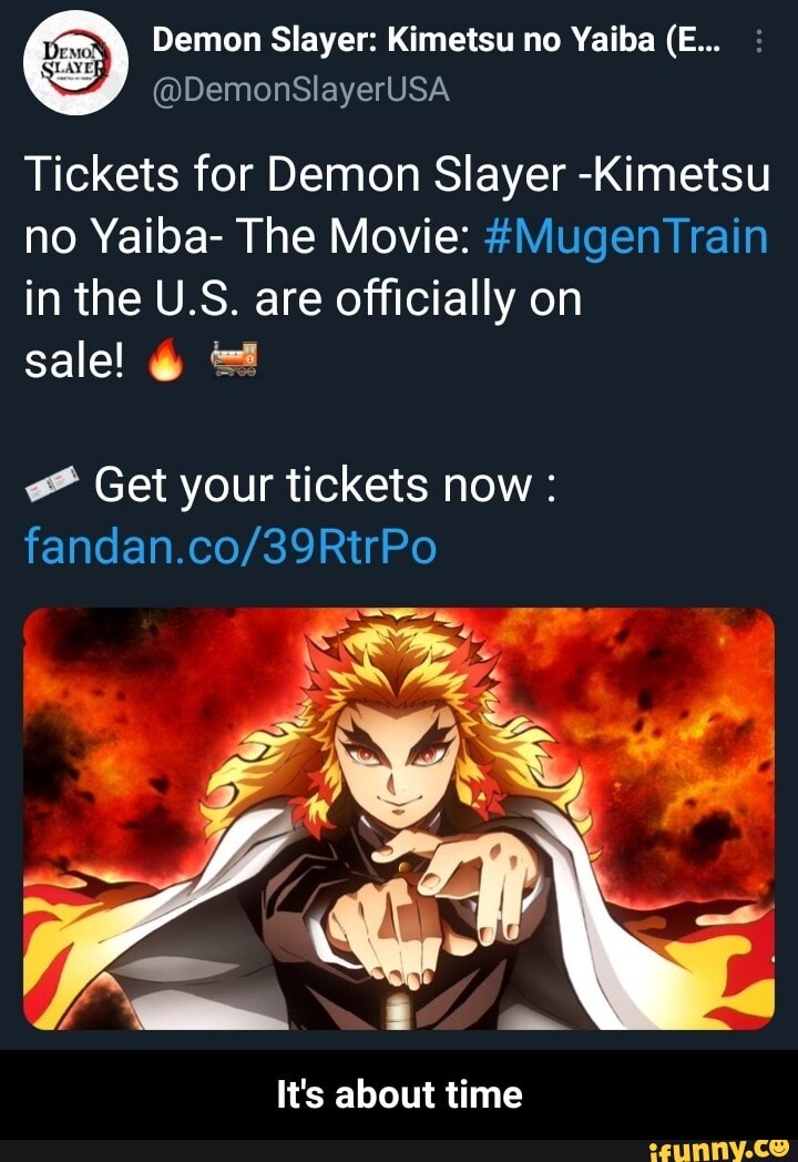 Demon Slayer: Kimetsu no Yaiba (E... @DemonSlayerUSA Tickets for Demon