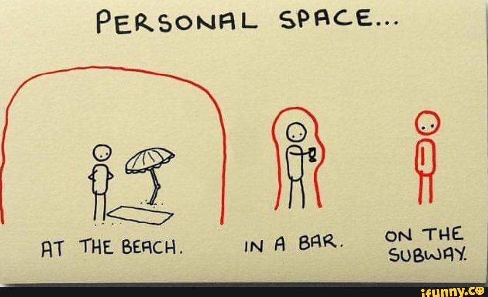 PERSONAL SPACE...
se if
AT THE BEACH. IN A BAR. ON THE SuBWAY.
SuBWAY.