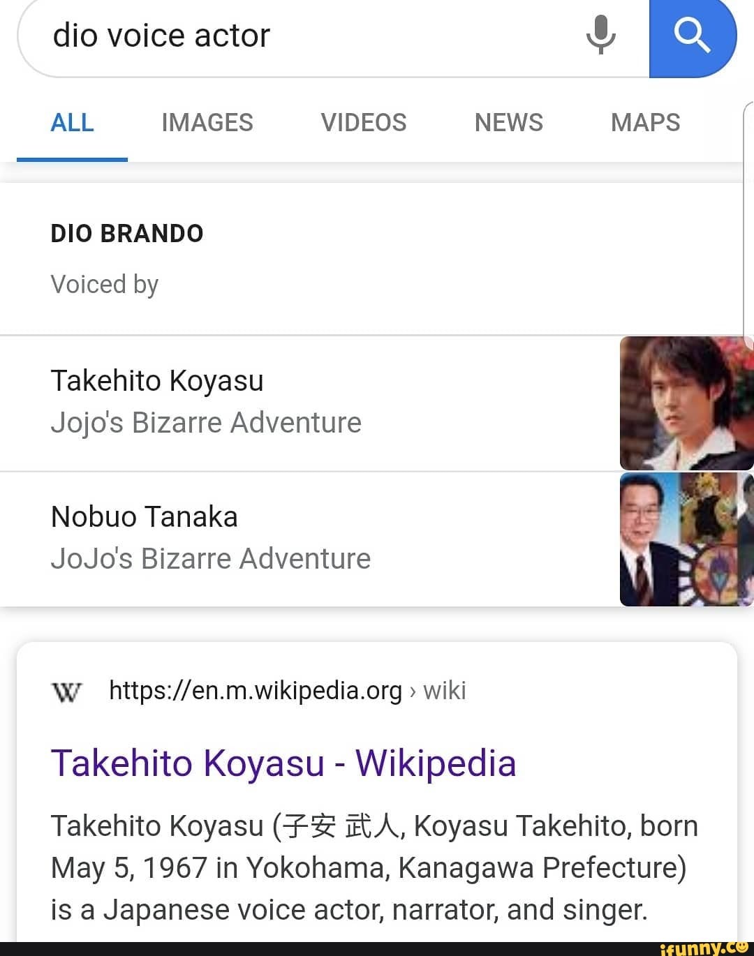Takehito Koyasu, JoJo's Bizarre Wiki