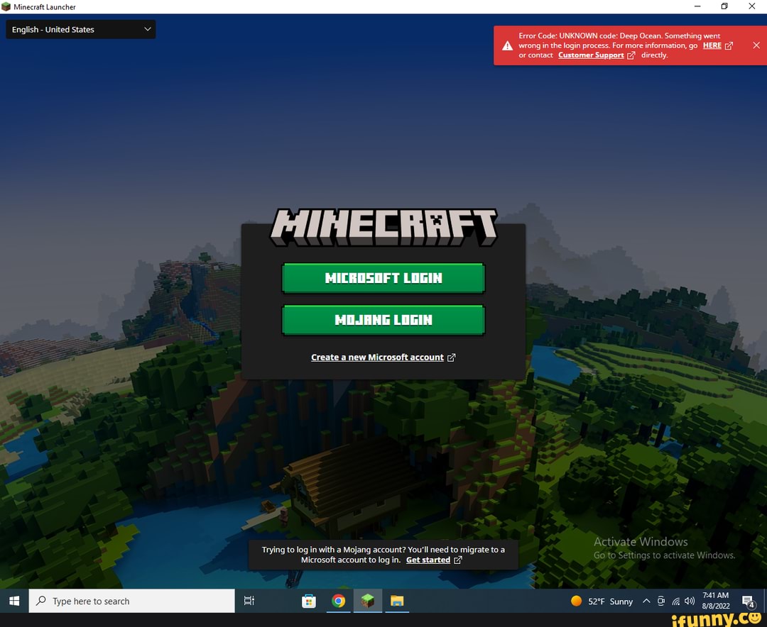 Error code deep ocean. Лаунчер майнкрафт. Minecraft Launcher Windows 11. Злалаунчер майинкрафт. Загрузочный экран майнкрафт.