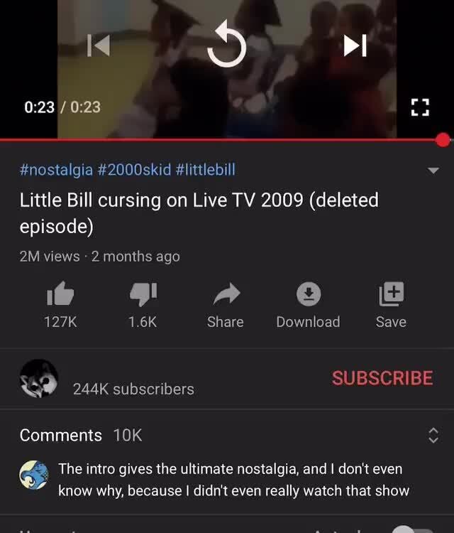 Little Bill cursing on Live TV 2009 (deleted episode) The intro gives