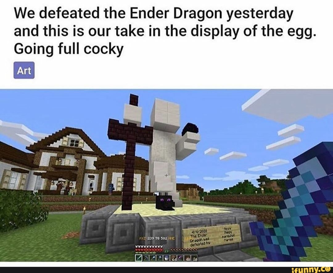 we defeated the ender dragon yesterday