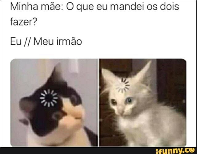 Minha mãe: O que eu mandei os dois
fazer?