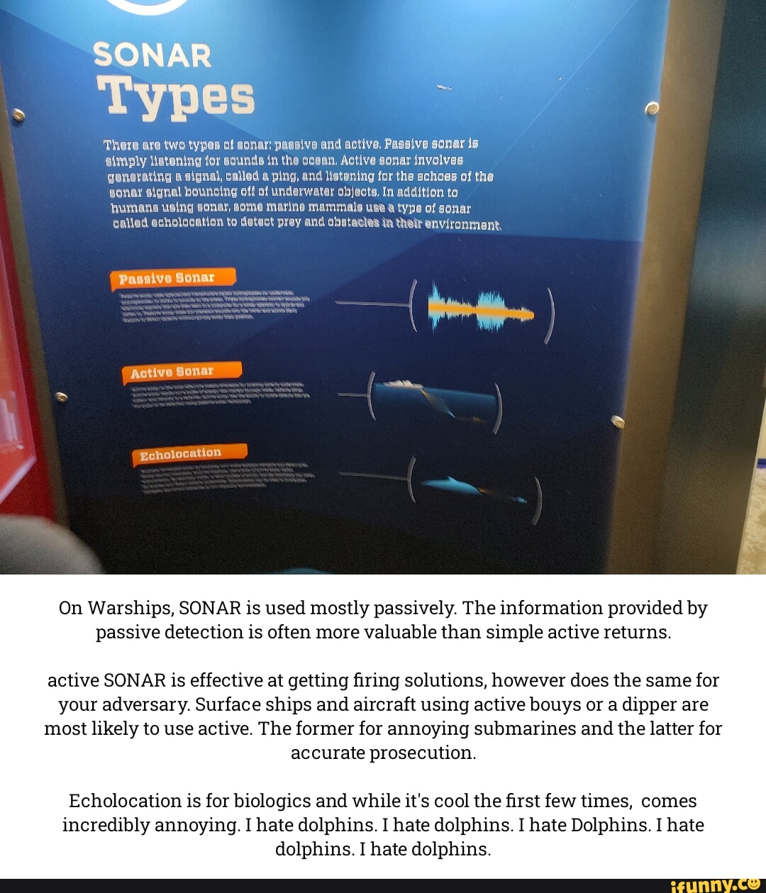 SONAR Types There are two types of sonar: pasaive and active, Passive ...