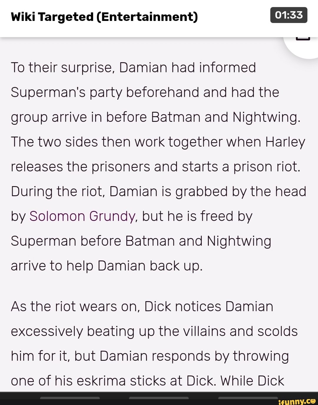 Wiki Targeted Entertainment Ge To Their Surprise Damian Had Informed Superman S Party Beforehand And Had The