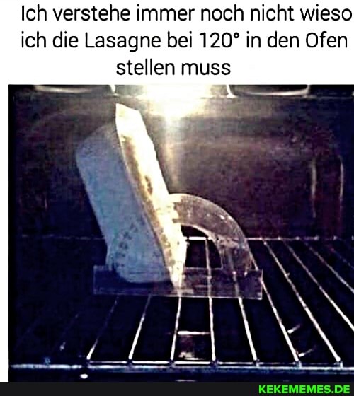 Ich verstehe immer noch nicht wieso ich die Lasagne bei in den Ofen stellen muss