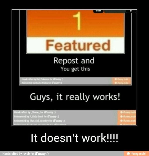 Guys, it really works! - It doesn't work!!!!