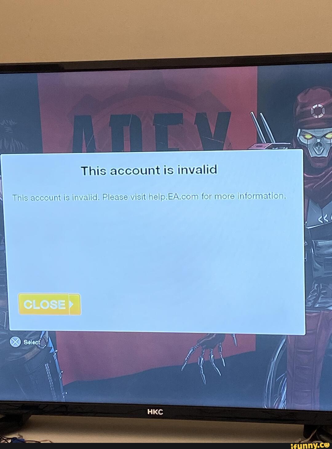 This account ts invalid
This account is invalid. Please visit for more information.