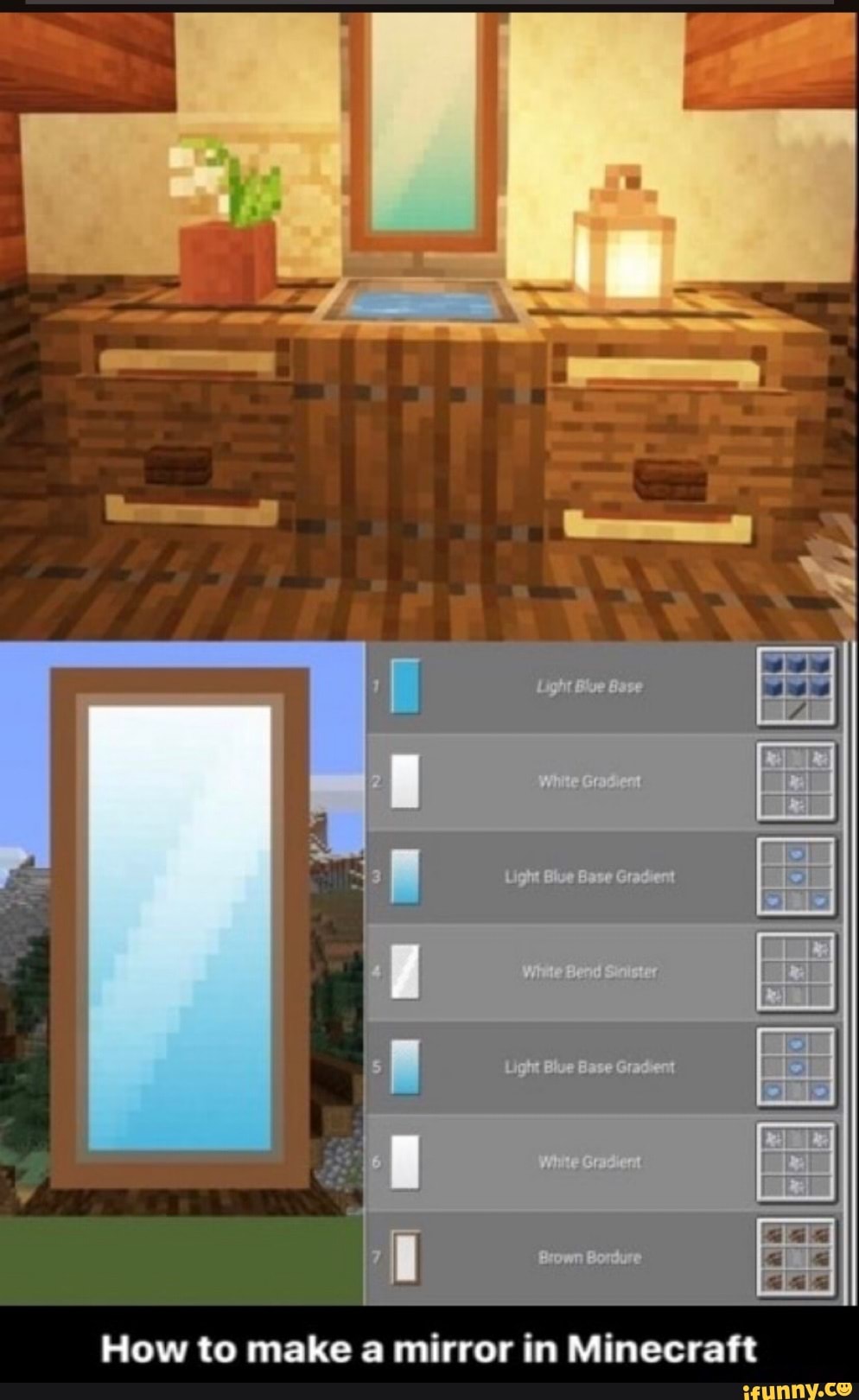 How to make a mirror in Minecraft iFunny