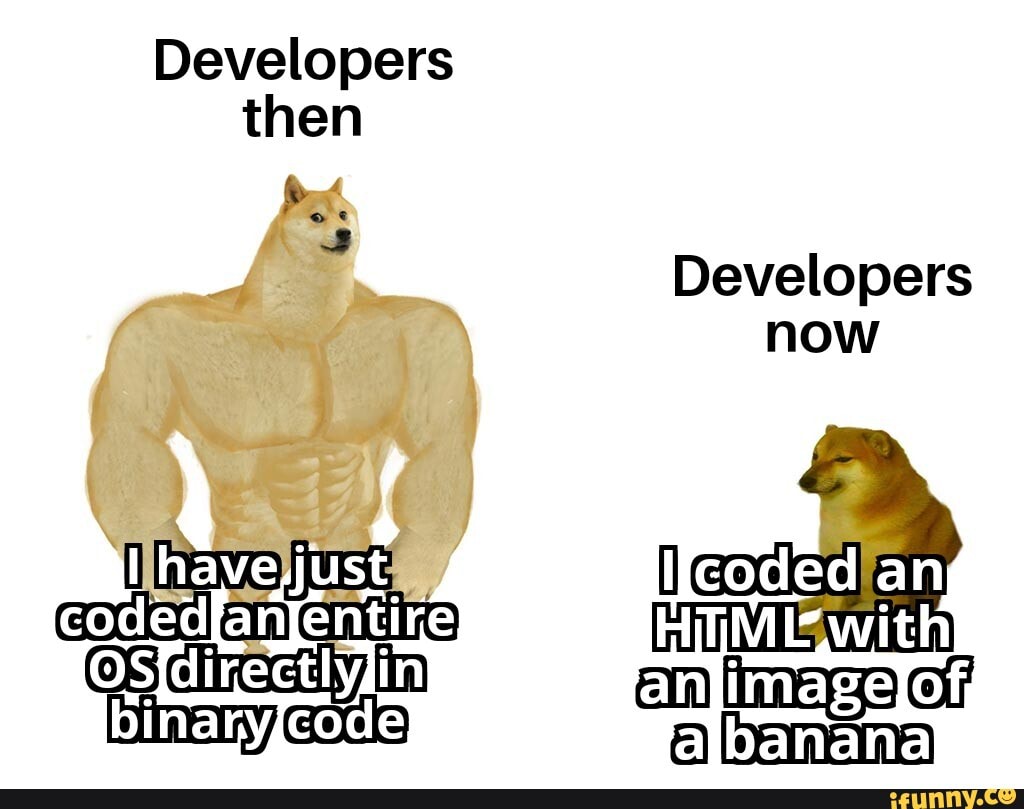Developers then er OS directly Developers now em oi falbanana - iFunny