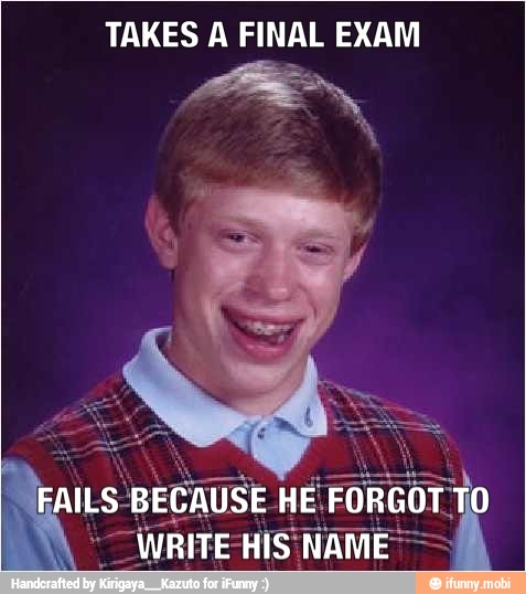 TAKES A FINAL EXAM