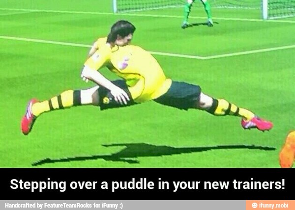 Stepping over a puddle in your new trainers! - Stepping over a puddle in your new trainers!