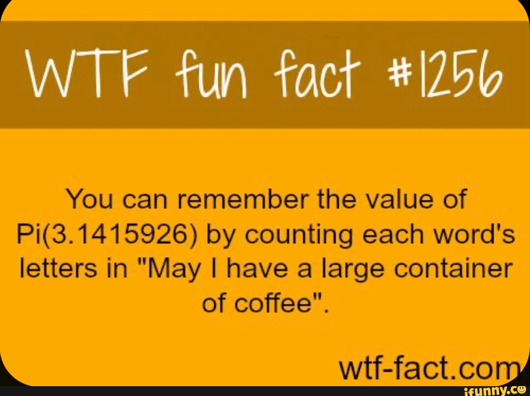 Fun Fact Letters WTE fun fact #125b You can remember the value of by counting each word ...