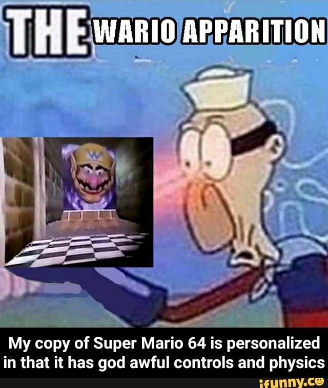 WHE
My copy of Super Mario 64 is personalized
in that it has god awful controls and physics - My copy of Super Mario 64 is personalized in that it has god awful controls and physics
