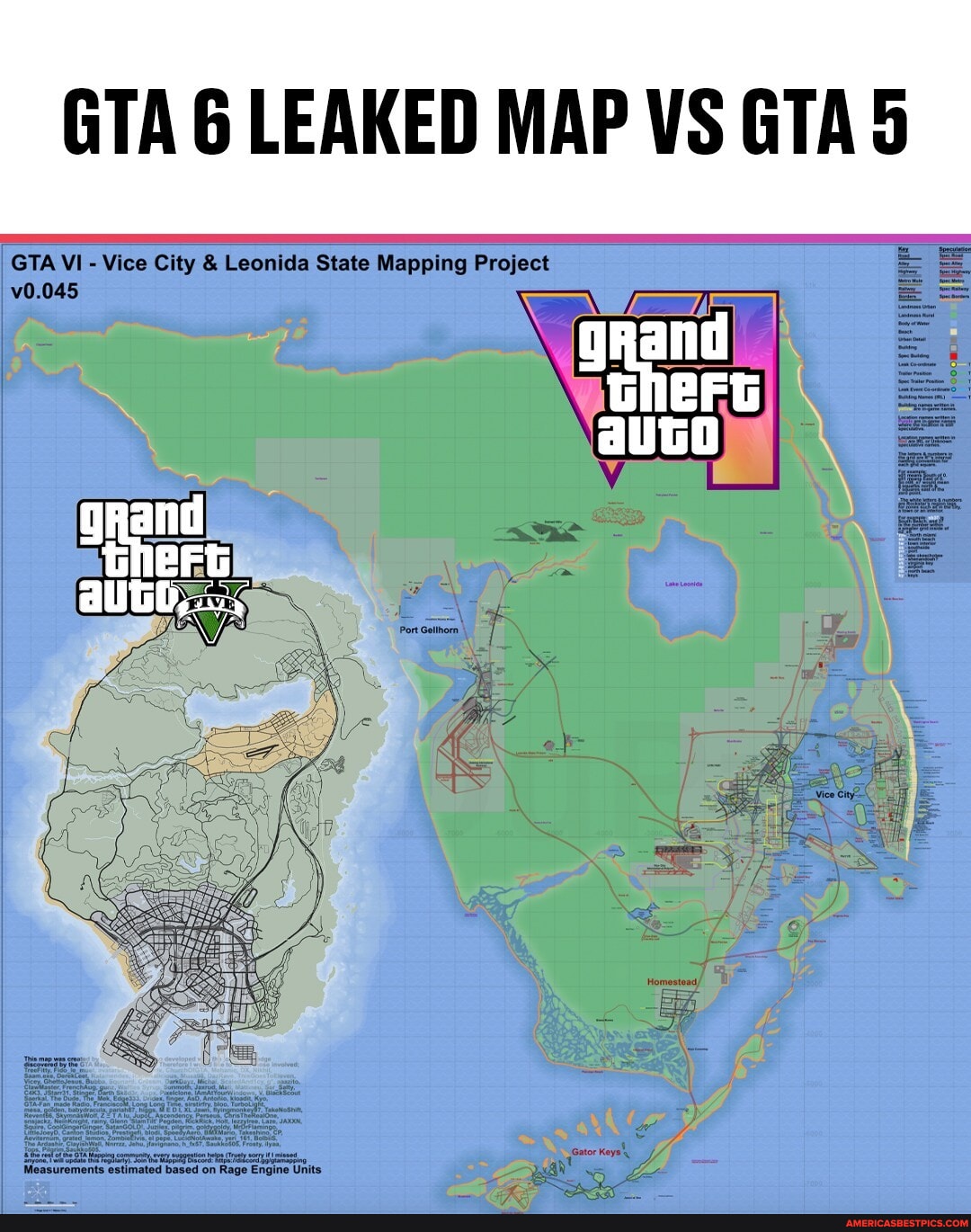 GTA 6's map will be huge 🔥 - GTA LEAKED MAP VS GTAS GTA VI - Vice City ...