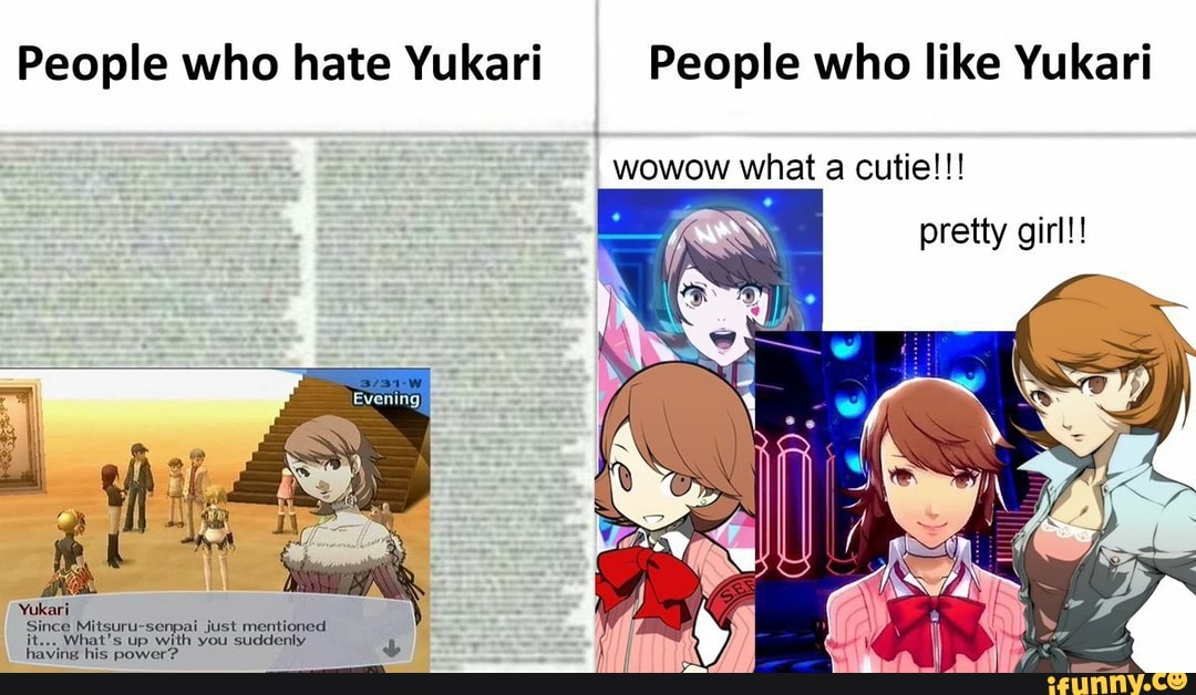 People who hate Yukari People who like Yukari wowow what cutie